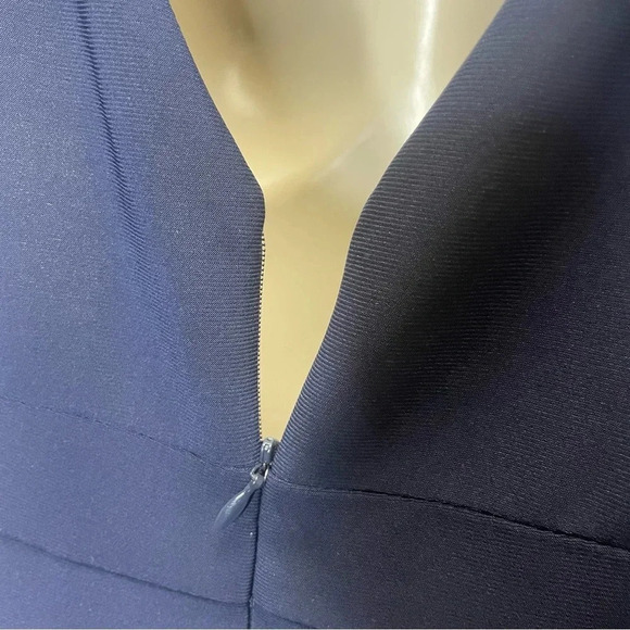 Xscape Solid Floral Deep V Neck Cut Out Fit and Flare - Picture 6 of 9